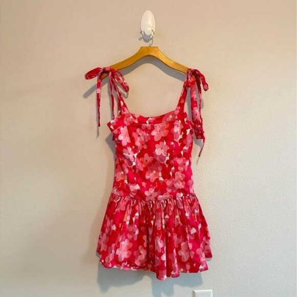 Buddy Love Floral Hot Pink Flirtini Drop Waist Mini‎ Dress Sz S - Picture 3 of 7
